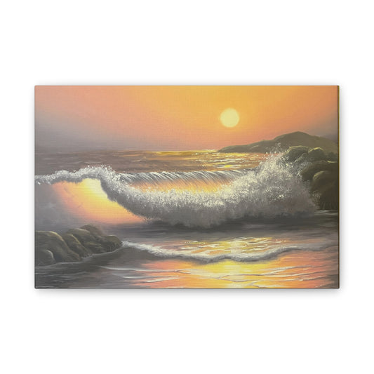 Sunset Waves by Edie's Arts: Canvas Stretched, 0 75" - Art Print