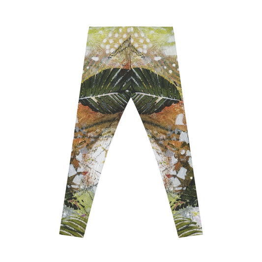 Lush Impressions: Abstract art printed leggings by Edie's Arts