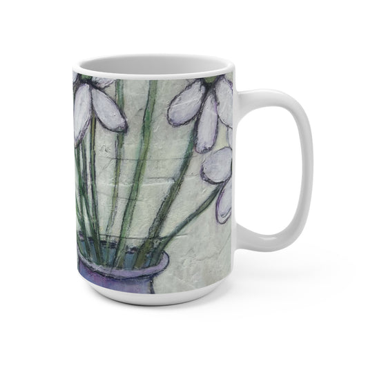Vase With Flowers: Art Mug, Colorful Coffee Cup, Gift for Flower Lovers, Home Decor, Spring Celebration...