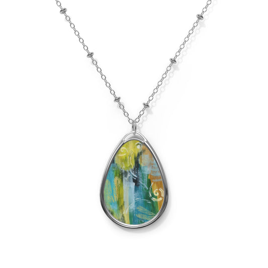 Don't Get Buffaloed: Oval Necklace, Abstract Pendant, Birthday Gift Idea