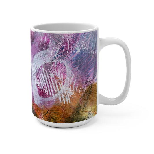 Primal Vortex Art Mug, Colorful Coffee Cup, Gift for Color Lovers, Home Decor, Spring Celebration