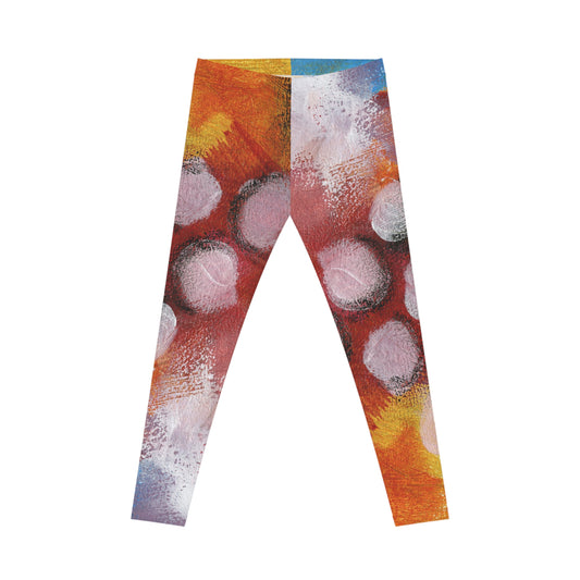 The Juggler: Abstract art printed leggings by Edie's Arts