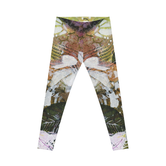 Lush Impressions: Abstract art printed leggings by Edie's Arts