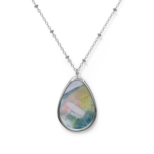 Ground Control to Major Tom by Edies' Arts: Galaxy-Inspired Oval Necklace, Abstract Pendant, Birthday Gift Idea