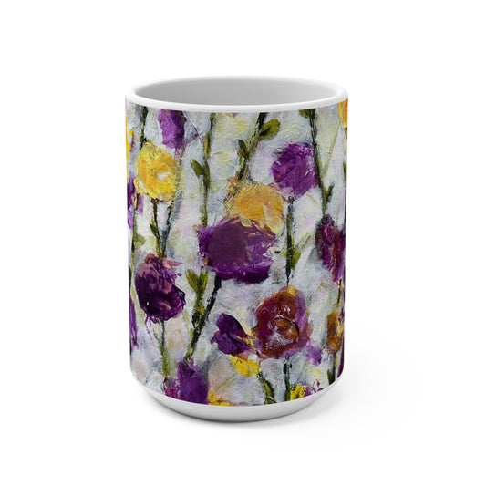 Flowers Aplenty Art Mug, Colorful Coffee Cup, Gift for Color Lovers, Home Decor, Spring Celebration