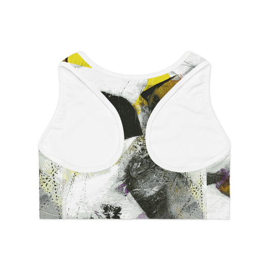 Beautiful Day to Fly Kites Abstract Print on Sports Bra by Edie's Arts