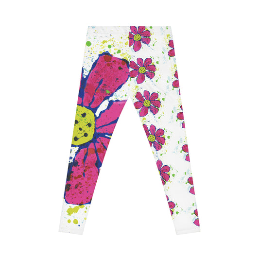 Splash of Joy: Abstract art printed leggings by Edie's Arts