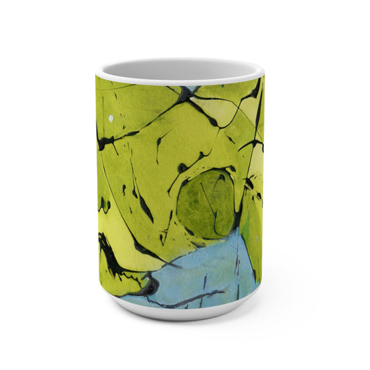 Feeling grumpy today? Talk it over with your 'Grumpy Fish' mug.  Art Mug, Colorful Coffee Cup, Gift for Flower Lovers, Home Decor, Spring Celebration...