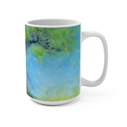 Leaning Tree from Edie's Arts mug urges you to get out for a little vitamin D! Art Mug, Colorful Coffee Cup, Gift for Flower Lovers, Home Decor, Spring Celebration...