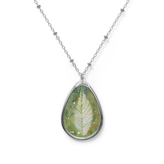 Feathery Petals  Edies' Arts: Galaxy-Inspired Oval Necklace, Abstract Pendant, Birthday Gift Idea